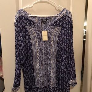 NWT Lucky Brand floral peasant blouse